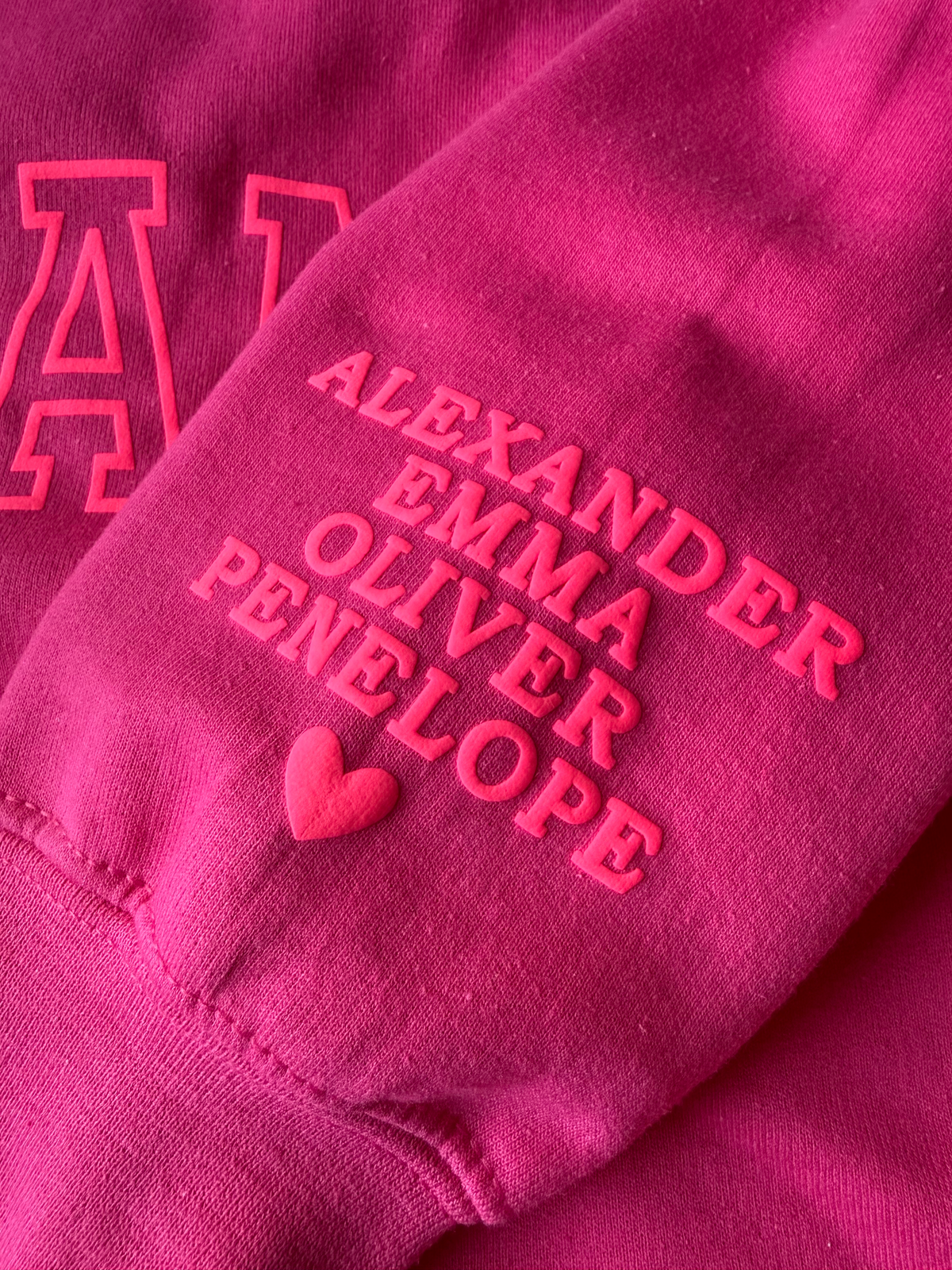 Personalized MAMA Crewneck Sweatshirt with Sleeve Name - Varsity Block
