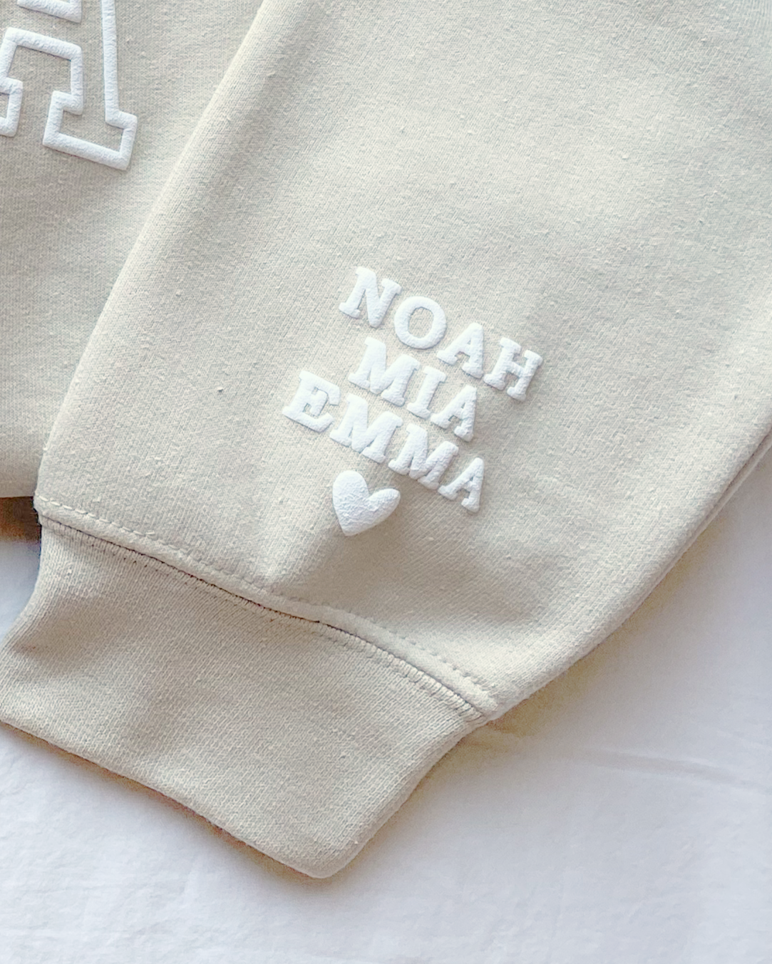Personalized MAMA Crewneck Sweatshirt with Sleeve Name - Varsity Block