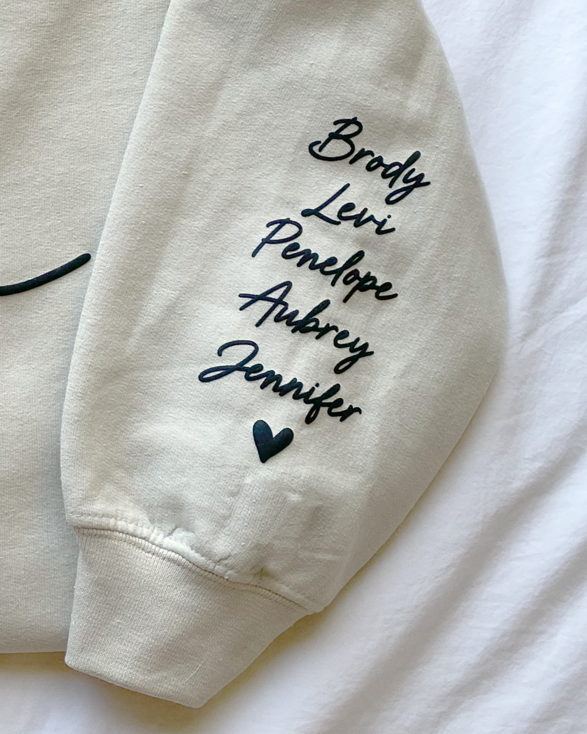 Personalized nana EST Crewneck Sweatshirt with Sleeve Name - Aesthetic Script