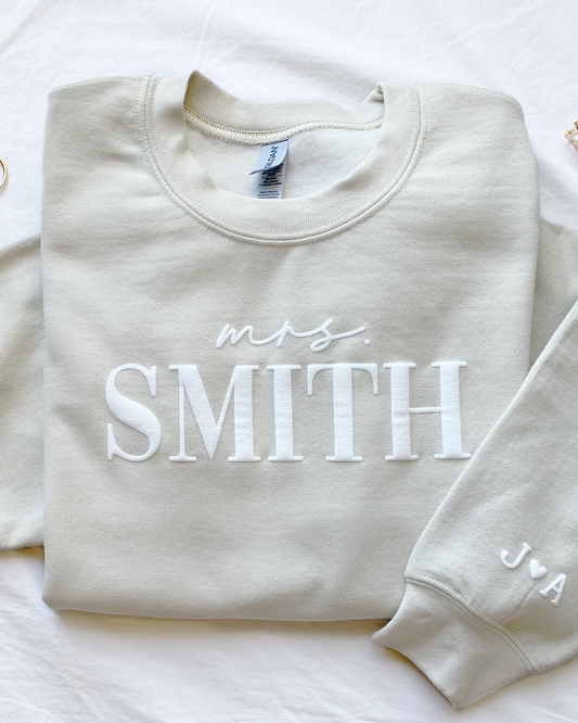 Mrs Surname Chic Crewneck Sweatshirt