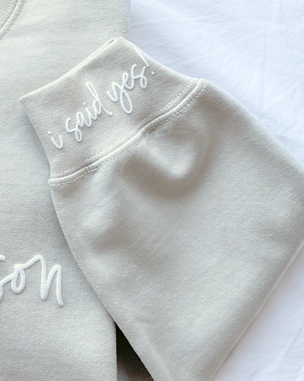 i said yes Engagement Crewneck Sweatshirt