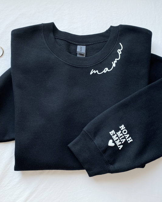 mama Neckline Crewneck Sweatshirt - Block Sleeve