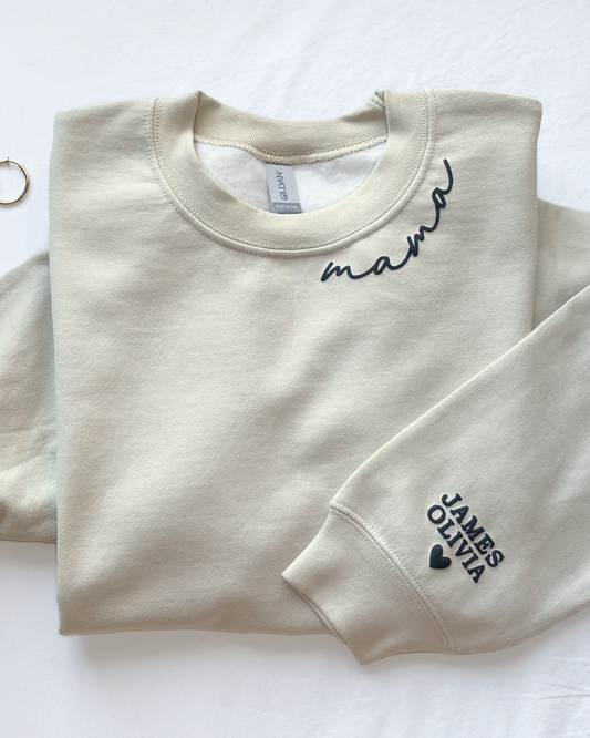 mama Neckline Crewneck Sweatshirt - Block Sleeve